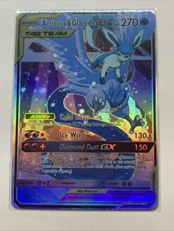 Custom Articuno & Glaceon GX Tag Team Holo Foil Anime Pokemon Fan Art Card Promo - Image 1