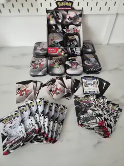 POKEMON Display Mini tin EV10.5 ARTSET Foudre Noire Blanche OUVERT INCOMPLET - Image 2