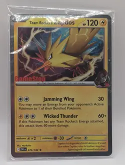(SEALED) Team Rocket's Zapdos 070/182 Pokemon Destined Rivals GameStop Promo - Image 1