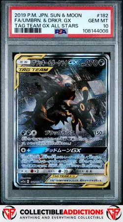 2019 Pokemon Japanese Tag Team Gx All Stars #182 Umbreon & Darkrai Gx PSA 10 - Image 1