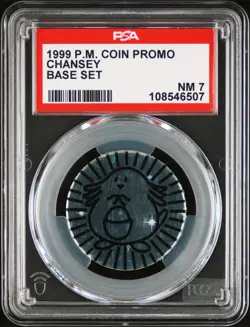 1999 POKEMON COIN PROMO CHANSEY BASE SET PSA Near Mint 7 Population 26 - Image 1