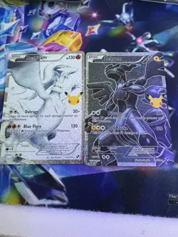 Pokemon TCG Celebrations Zekrom 114/114 & Reshiram 113/114 Full Art Holo - Image 1