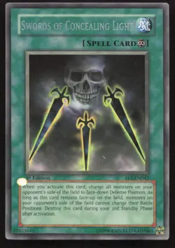 Yugioh TCG Flaming Eternity #FET-EN042 Swords of Concealing Light 1st Ed Rare MP - Image 1