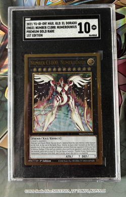 YuGiOh SGC Graded 10 Number C1000: Numerounius MGED-EN031 Premium Gold Rare - Image 1
