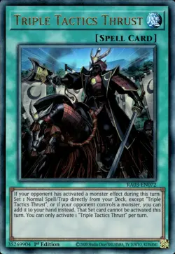 Triple Tactics Thrust - Ultimate Rare 1st Edition RA03-EN072 - NM - YuGiOh - Image 1
