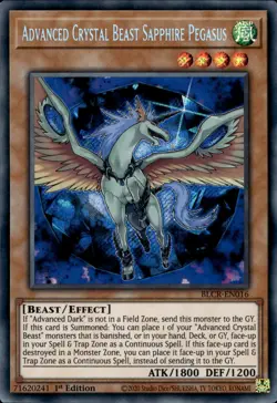 Advanced Crystal Beast Sapphire Pegasus - Secret Rare 1st BLCR-EN016 NM YuGiOh - Image 1