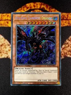 YUGIOH • RED EYES DARKNESS DRAGON • SECRET RARE • SGX3-ENB01 • 1st EDITION • NM - Image 1