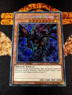 YUGIOH • RED EYES DARKNESS DRAGON • SECRET RARE • SGX3-ENB01 • 1st EDITION • NM - Image 2