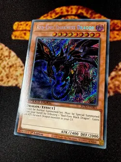 YUGIOH • RED EYES DARKNESS DRAGON • SECRET RARE • SGX3-ENB01 • 1st EDITION • NM - Image 3