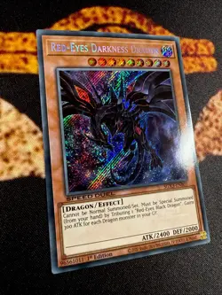YUGIOH • RED EYES DARKNESS DRAGON • SECRET RARE • SGX3-ENB01 • 1st EDITION • NM - Image 4