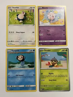 Pokemon Crochet Cards Asako Ito Art Snorlax-Tympole-Swirlix-Seedot - Image 1