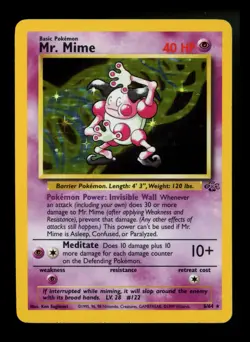 #5 Mr. Mime 6/64 Jungle 1999 WOTC Holo Rare Pokemon Card TCG - Image 1