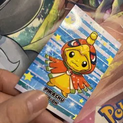 Pikachu Ho-Oh Poncho Cracked Ice Hearts Holo Pokemon Database Christmas - Image 3