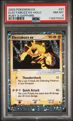 2003 POKEMON EX RUBY & SAPPHIRE #97 ELECTABUZZ EX-HOLO PSA 8 - Image 1