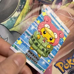 Pikachu Slowpoke Poncho Cracked Ice Hearts Holo Pokemon Database Christmas - Image 3