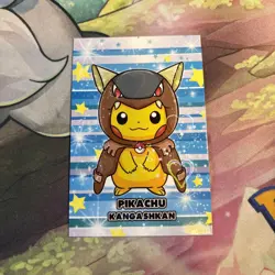 Pikachu Kangashkan Poncho Cracked Ice Hearts Holo Pokemon Database Christmas - Image 1