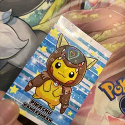 Pikachu Kangashkan Poncho Cracked Ice Hearts Holo Pokemon Database Christmas - Image 3