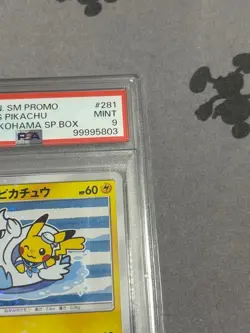 2018 Pokemon Yokohama's Pikachu PSA 9 281/SM-P Japanese Pokemon Center Promo - Image 3