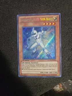 Yugioh Elemental Hero Neos Alius LCGX-EN028 Secret Rare 1st Edition - Image 1