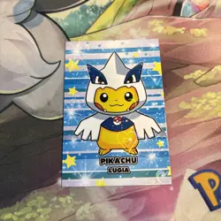Pikachu Lugia Poncho Cracked Ice Hearts Holo Pokemon Database Christmas - Image 1