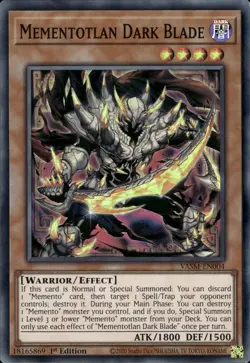 Mementotlan Dark Blade - Super Rare 1st Edition VASM-EN004 - NM - YuGiOh - Image 1