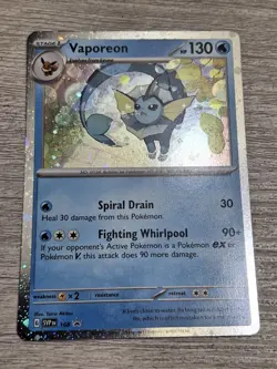 Vaporeon SVP 168 Prismatic Evolutions Black Star Promo Pokemon Card NM M - Image 2