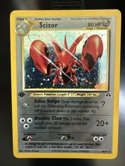Pokemon Neo Discovery Scizor 1st Edition Holo Card #10/75 EX/ Great Condition - Image 1