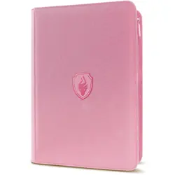 9-Pocket PU Cover Zipper Trading Card Collection Album - Sturdy 360 Side-Load... - Image 1