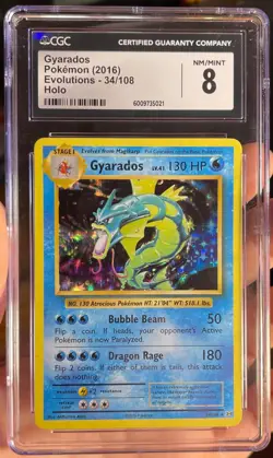 Gyarados Evolutions Holo Pokemon 2016 34/108 Rare CGC 8 🔥📈 - Image 1