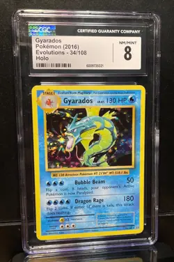 Gyarados Evolutions Holo Pokemon 2016 34/108 Rare CGC 8 🔥📈 - Image 3