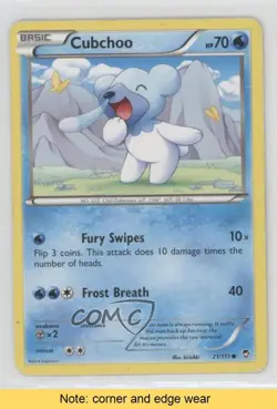 Cubchoo Pokemon XY Furious Fists #21 READ 01i1 - Image 1