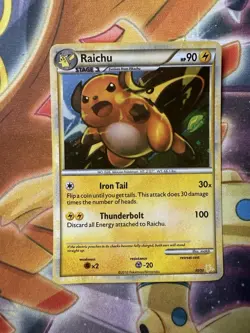 Pokemon Raichu 30/30 HGSS Trainer Kit Holofoil Rare Holo TCG HP - Image 1