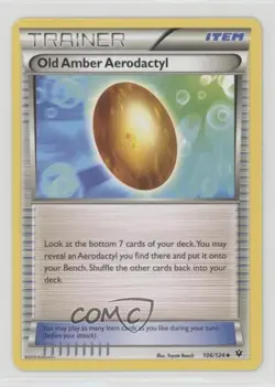Old Amber Aerodactyl Pokemon XY Fates Collide #106 n1u - Image 1