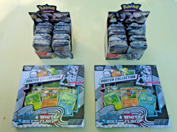 Pokemon Black Bolt & White Flare Mini Tin Display & Poster Collection Bundle - Image 1