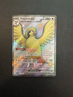 Shiny Pidgeot ex 221/091 Paldean Fates Holo Secret Ultra Rare Pokemon Card NM - Image 1