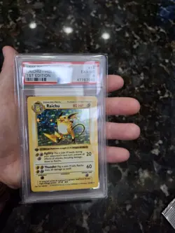 1999 Raichu 1st Edition Holographic Shadowless Pokemon Card Graded Psa 6 - Image 1