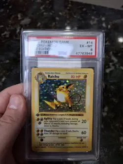 1999 Raichu 1st Edition Holographic Shadowless Pokemon Card Graded Psa 6 - Image 2
