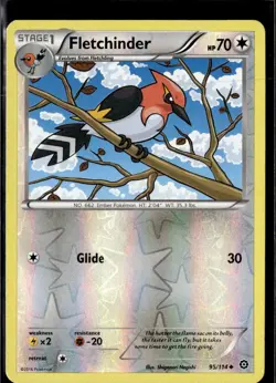 Pokemon Fletchinder 95/114 Steam Siege Reverse Holo Uncommon 2 Card Lot LP - Image 1