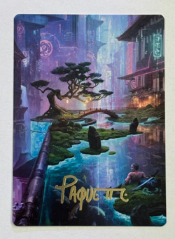 MTG Magic the Gathering FDN Foundations Art Series Gold Stamp #22 Island - Image 1