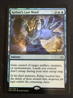 1x Foil Kefnet's Last Word (039) Hour of Devastation Prerelease Promo LP MTG - Image 1