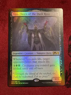 Vito, Thorn of the Dusk Rose LP PROMO FOIL Core Set 2021 MTG - Image 1