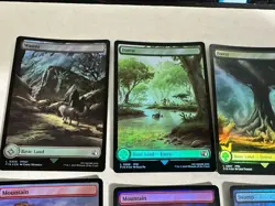 Magic Final Fantasy FOIL Basic Lands Complete Set of 16 - Full Art Land MTG NM - Image 2