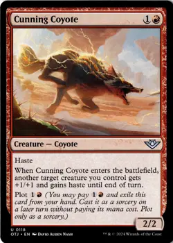 Cunning Coyote Non-Foil Outlaws of Thunder Junction 118 NM MTG - Image 1