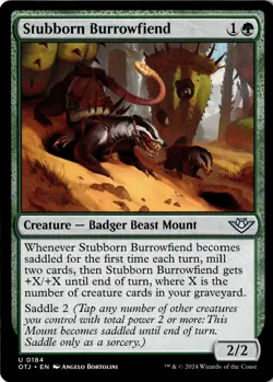Stubborn Burrowfiend Non-Foil Outlaws of Thunder Junction 184 NM MTG - Image 1