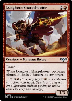 Longhorn Sharpshooter Non-Foil Outlaws of Thunder Junction 132 NM MTG - Image 1