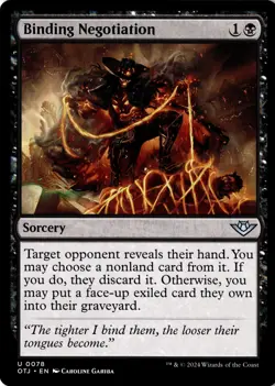 Binding Negotiation Non-Foil Outlaws of Thunder Junction 78 NM MTG - Image 1