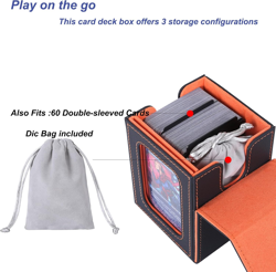 MTG Deck Box for Commander Display,Card Deck Case Fits 100 Double Sleeved Cards, - Image 5