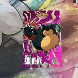 Pokemon Snorlax #143 Database Attacks Set Pink Shattered Holo - Image 1