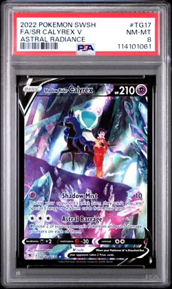 2022 Pokemon Sword & Shield Calyrex V #TG17 Astral Radiance PSA 8 - Image 1
