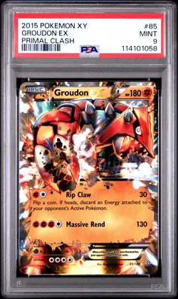 2015 Pokemon Xy Primal Clash Groudon EX #85 Primal Clash PSA 9 - Image 1